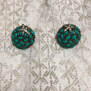 Vintage Earrings with Silver Studded Diamond Star Fish on it